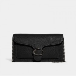 Coach Women Tabby Chain Clutch Pewter Black